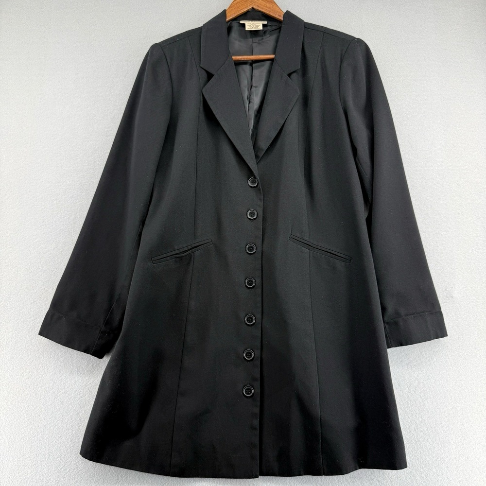 Monterey Bay Jacket Blazer Coat Womens 10 Black VTG Lightweight Classic